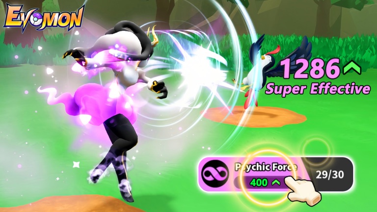 Official Evomon battle artwork from Roblox